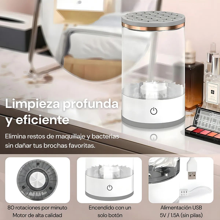 Limpiador Centrifugo Para Brochas De Maquillaje 3