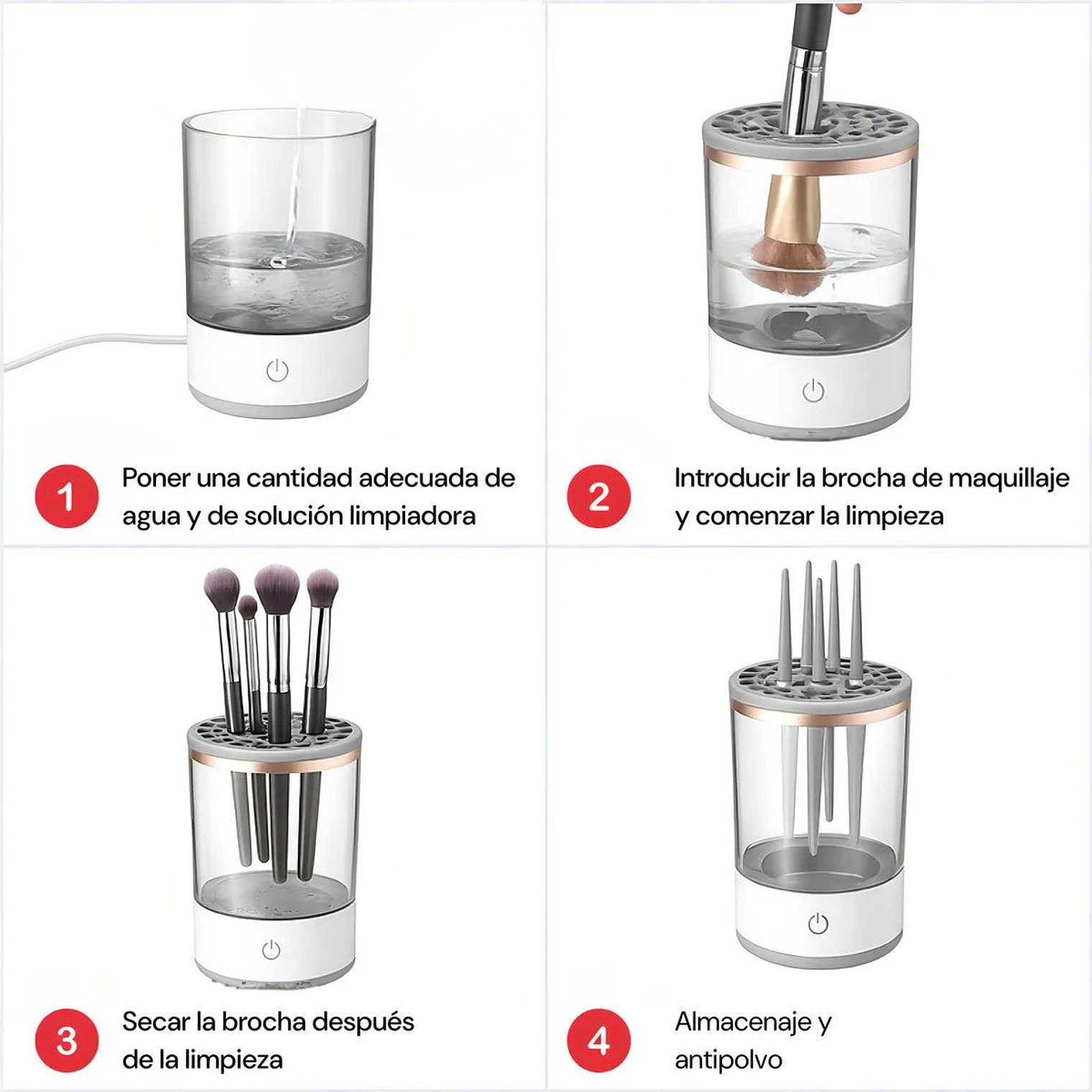 Limpiador Centrifugo Para Brochas De Maquillaje 7