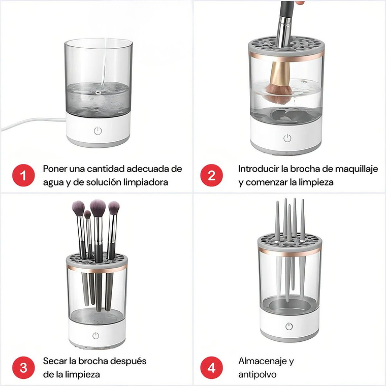 Limpiador Centrifugo Para Brochas De Maquillaje 7
