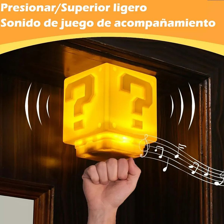 Lampara led cubo Geek mario con sonido coins 6