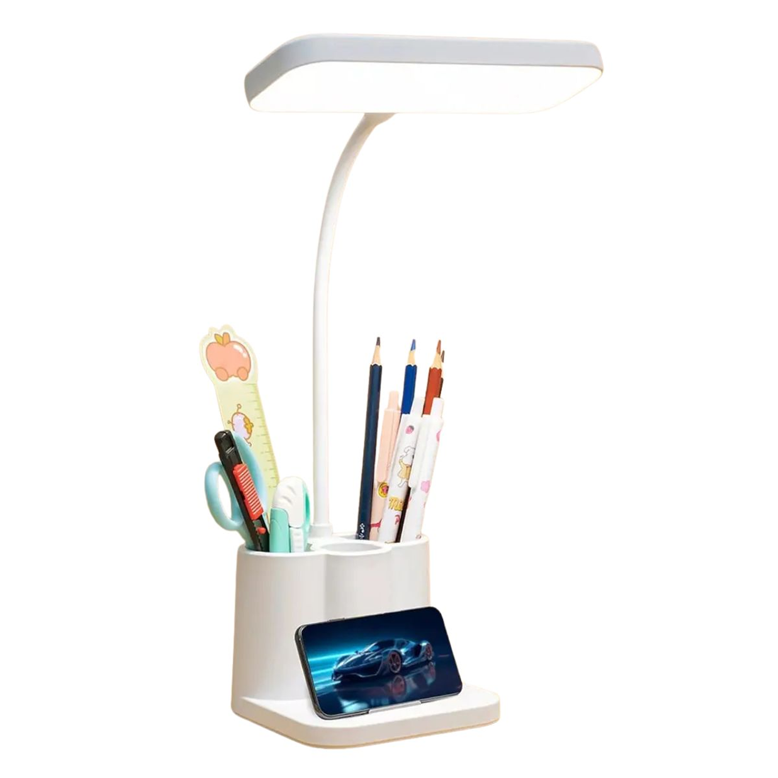 Lampara Led De Escritorio USB Con Organizador de Lápices 1