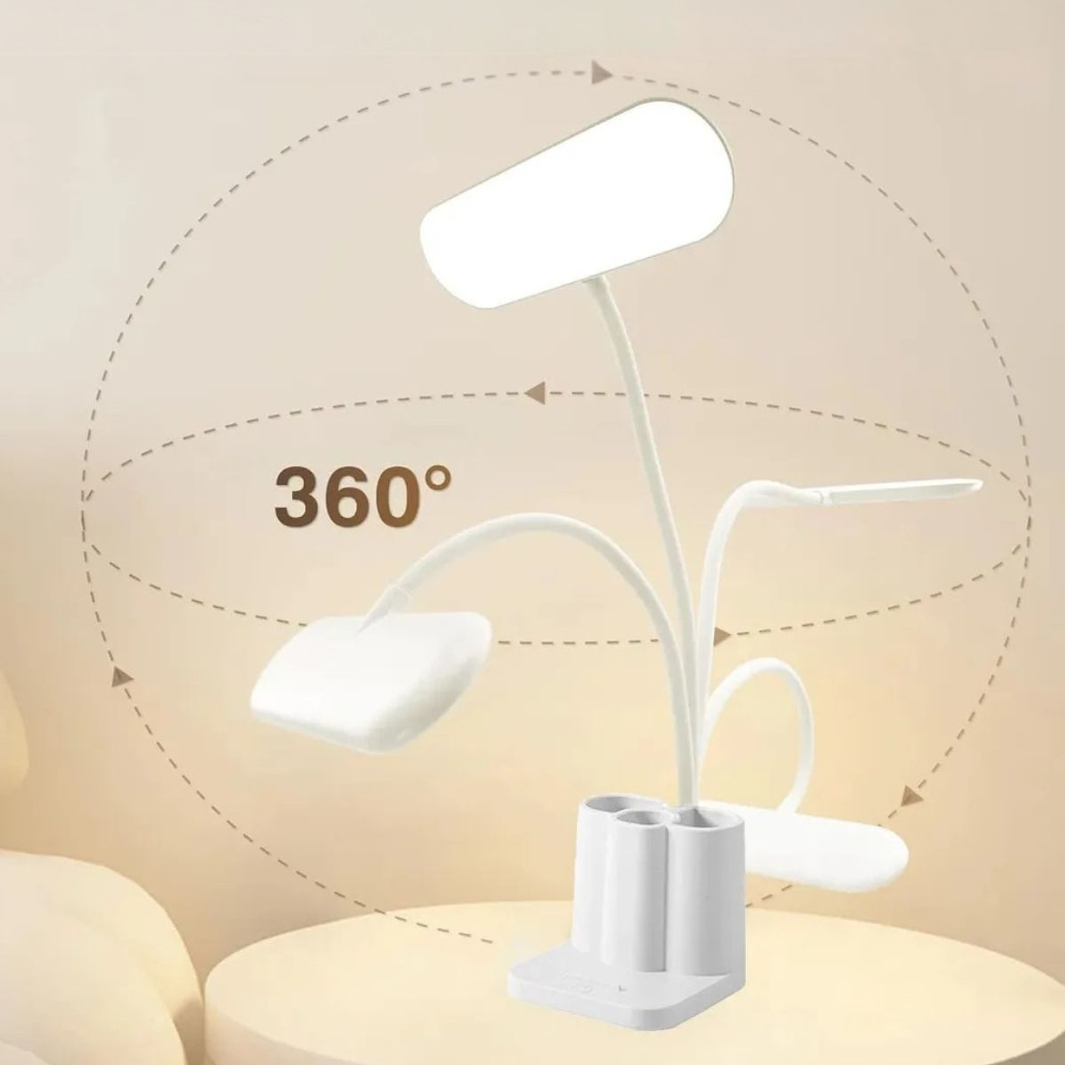 Lampara Led De Escritorio USB Con Organizador de Lápices 6