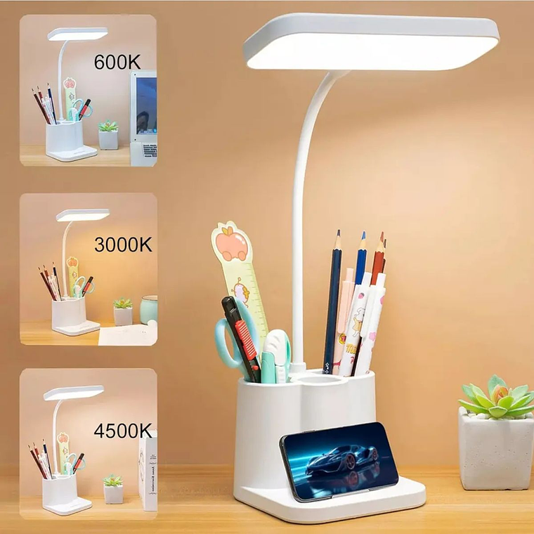 Lampara Led De Escritorio USB Con Organizador de Lápices 2