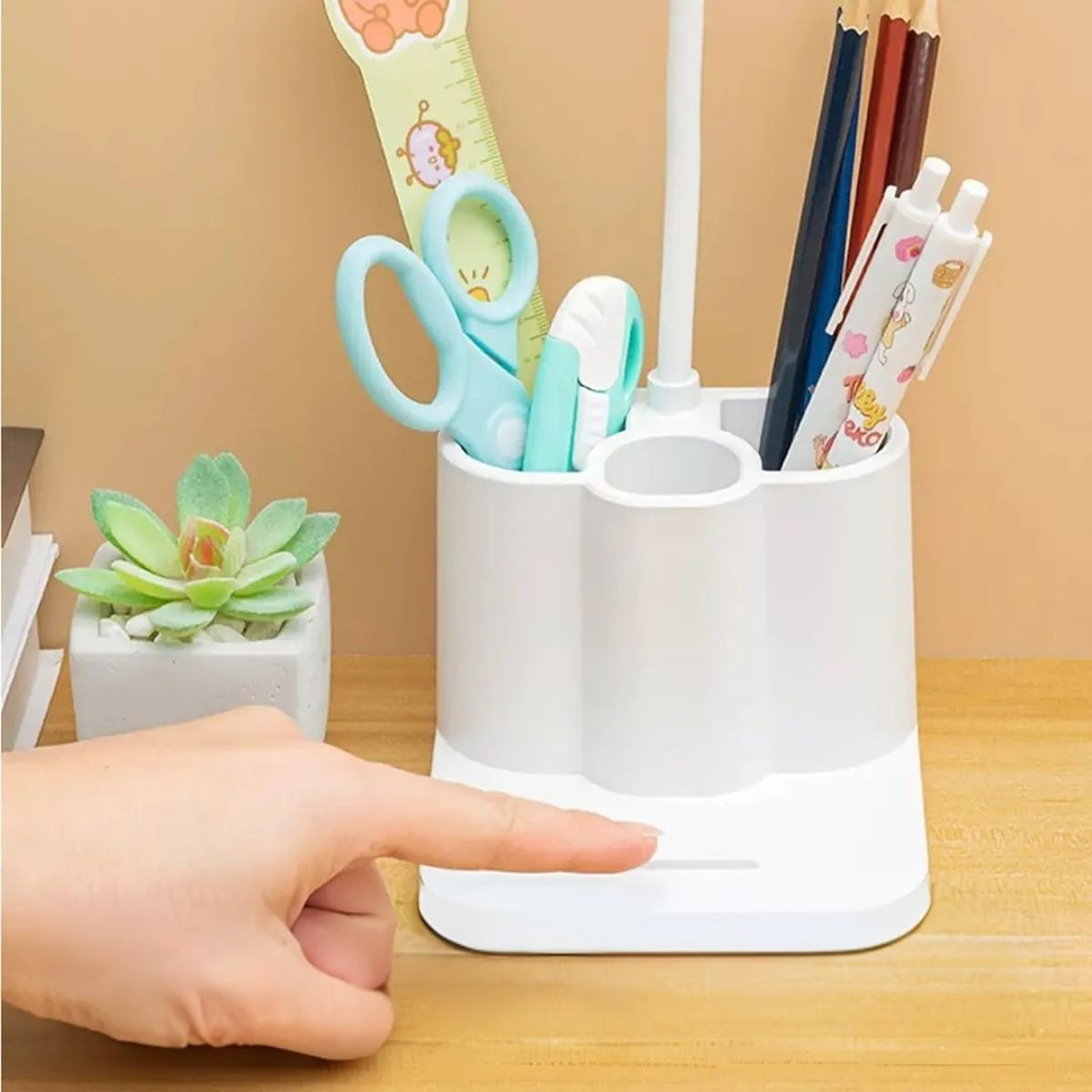 Lampara Led De Escritorio USB Con Organizador de Lápices 5