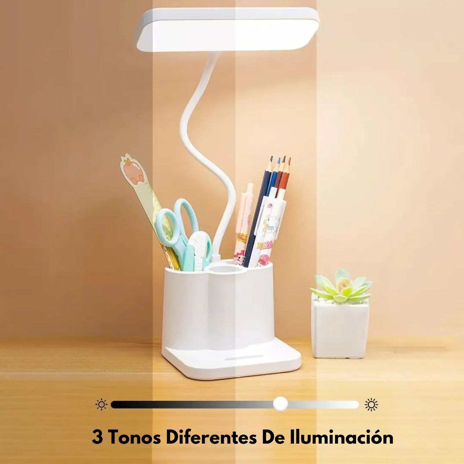 Lampara Led De Escritorio USB Con Organizador de Lápices 7