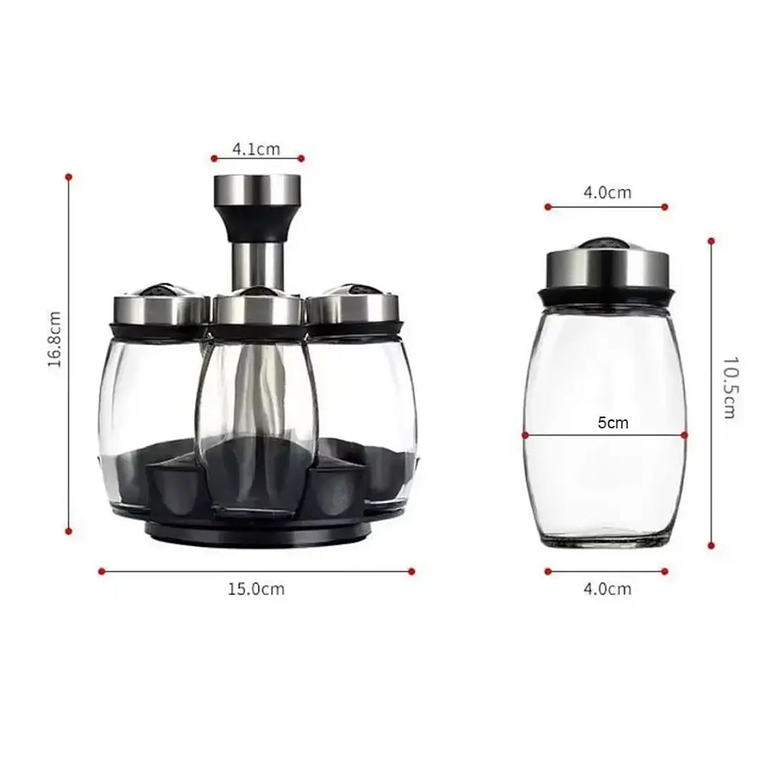 Set De 6 Especieros Para Condimentos con base giratoria 360° 9