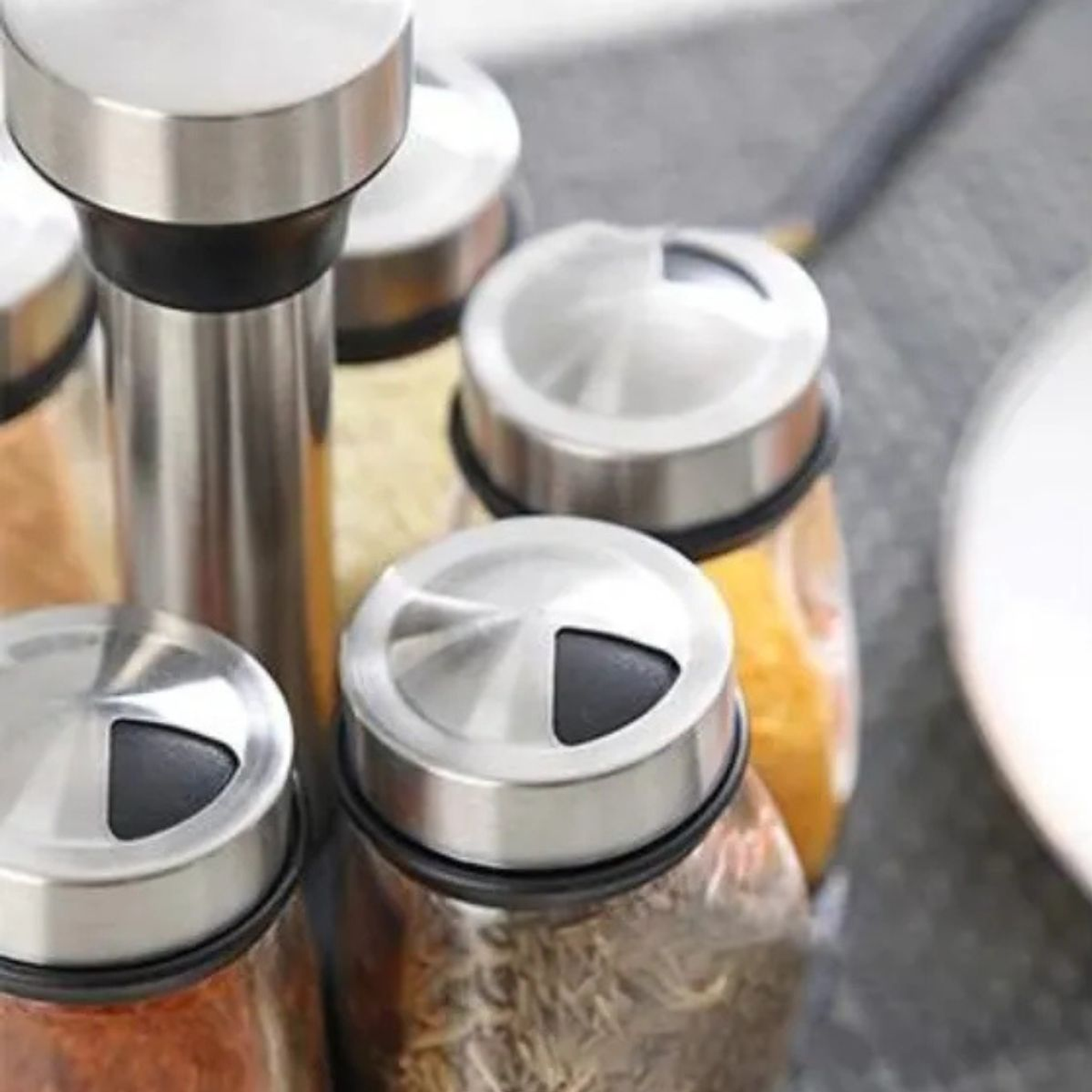 Set De 6 Especieros Para Condimentos con base giratoria 360° 2