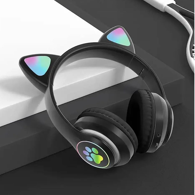 Audifono Bluetooth Kitty Patitas Negro 7