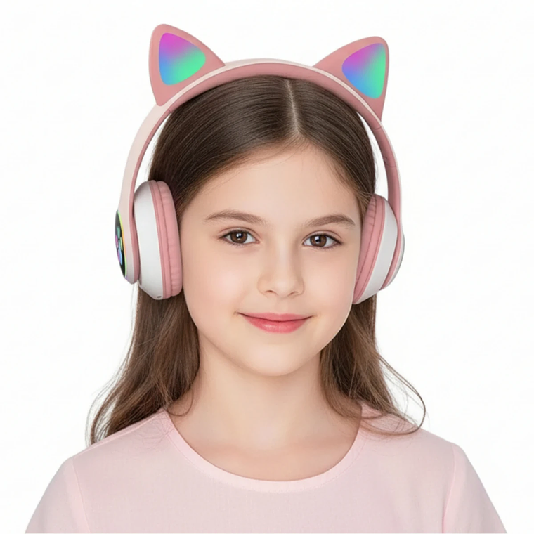 Audifono Bluetooth Kitty Patitas Rosado 3