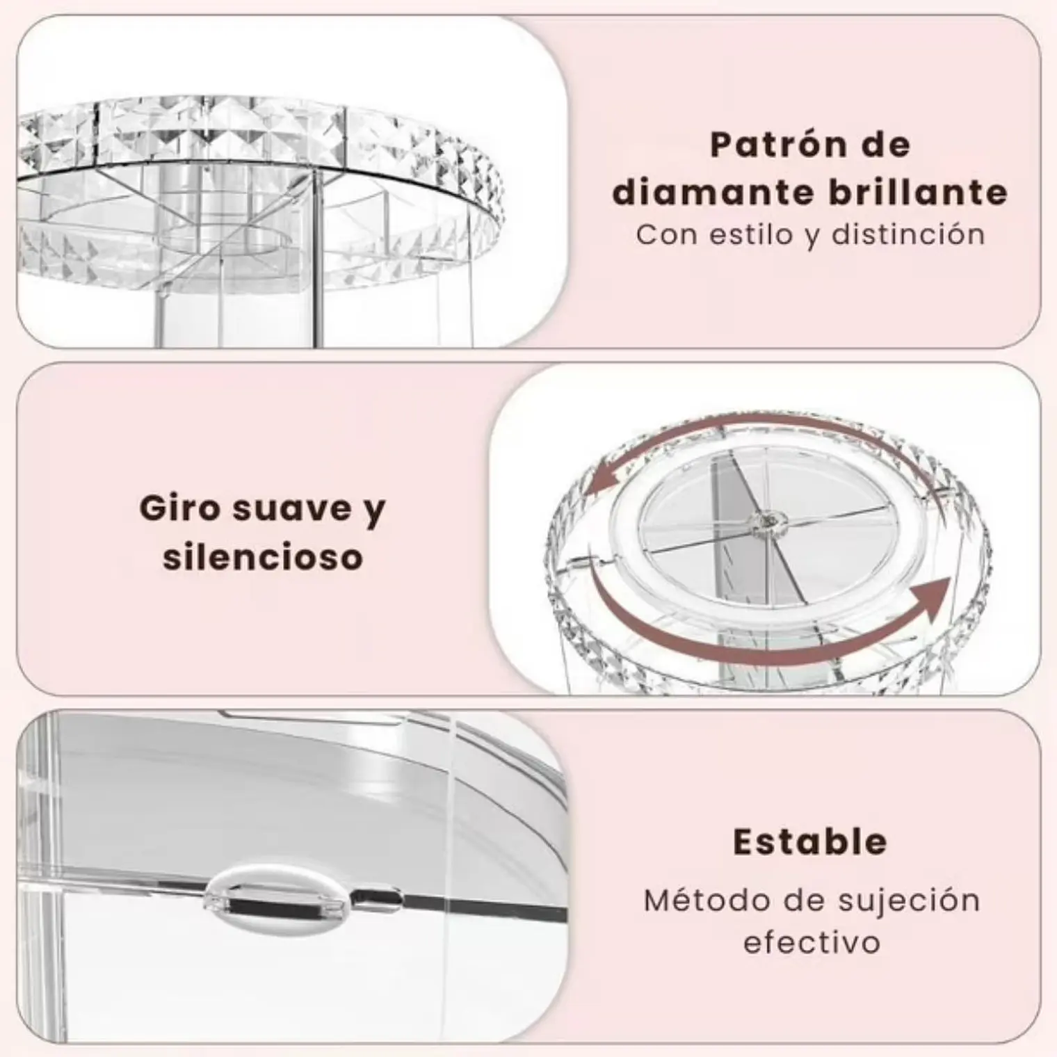 Exhibidor Organizador Giratorio 360° Cosméticos y Perfumes 10