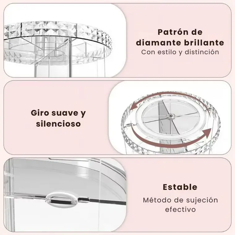 Exhibidor Organizador Giratorio 360° Cosméticos y Perfumes 10