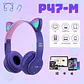 Audifono Bluetooth Orejas De Gato Kawaii Azules - Miniatura 4
