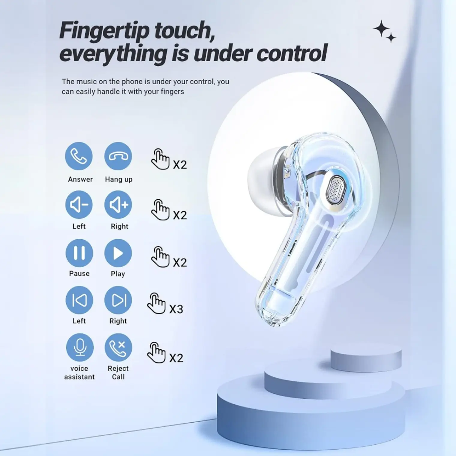Audífono Bluetooth Ultrapods Pro Digital 5.3 Celeste 6
