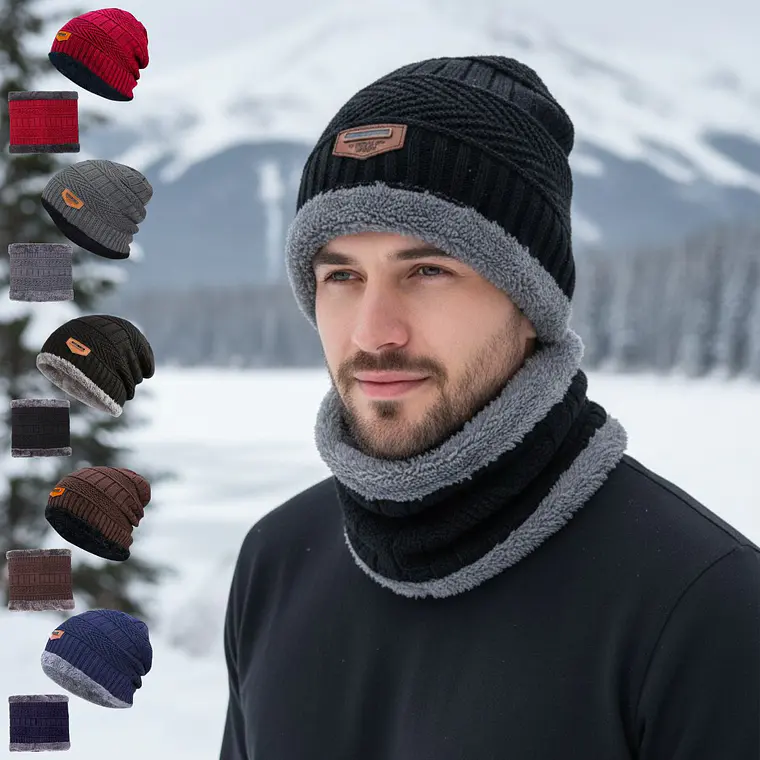 Gorro Mas Cuello Con Chiporro Unisex Azul 3