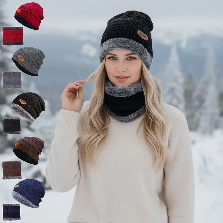Gorro Mas Cuello Con Chiporro Unisex Gris 2