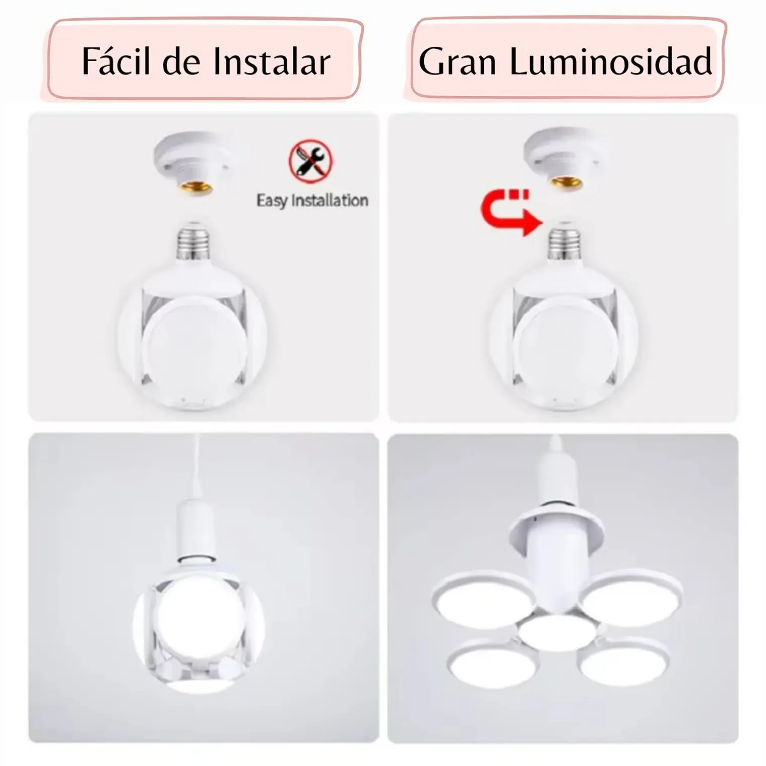 Ampolleta LED E-27 40W 6500K Tipo Balon Ajustable 7