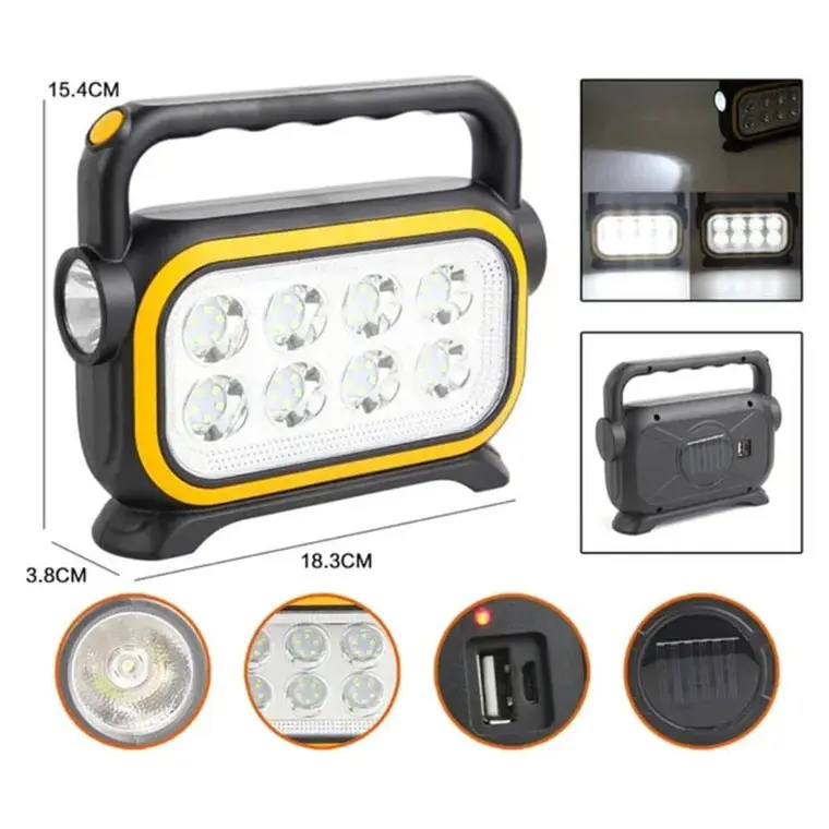 Foco Linterna Solar Recargable MS-03 10