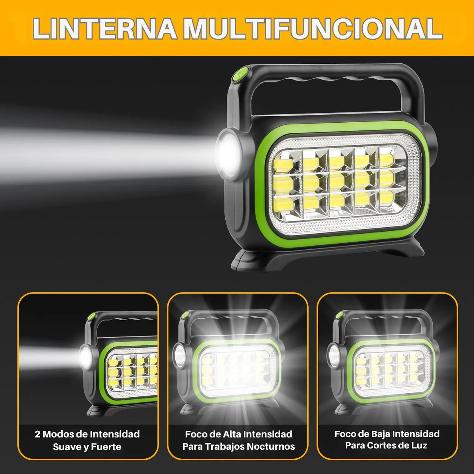 Foco Linterna Solar Recargable MS-03 2