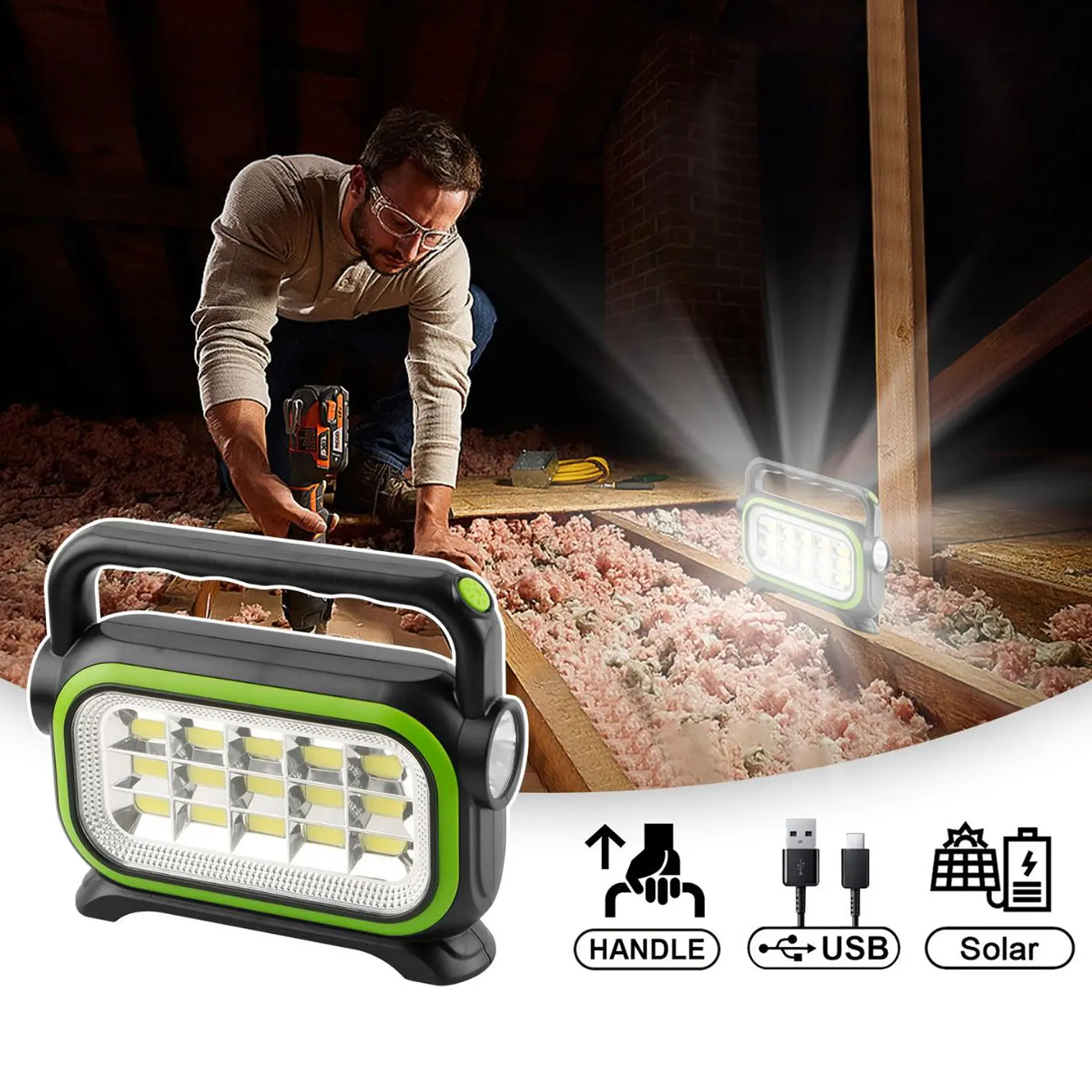 Foco Linterna Solar Recargable MS-03 4
