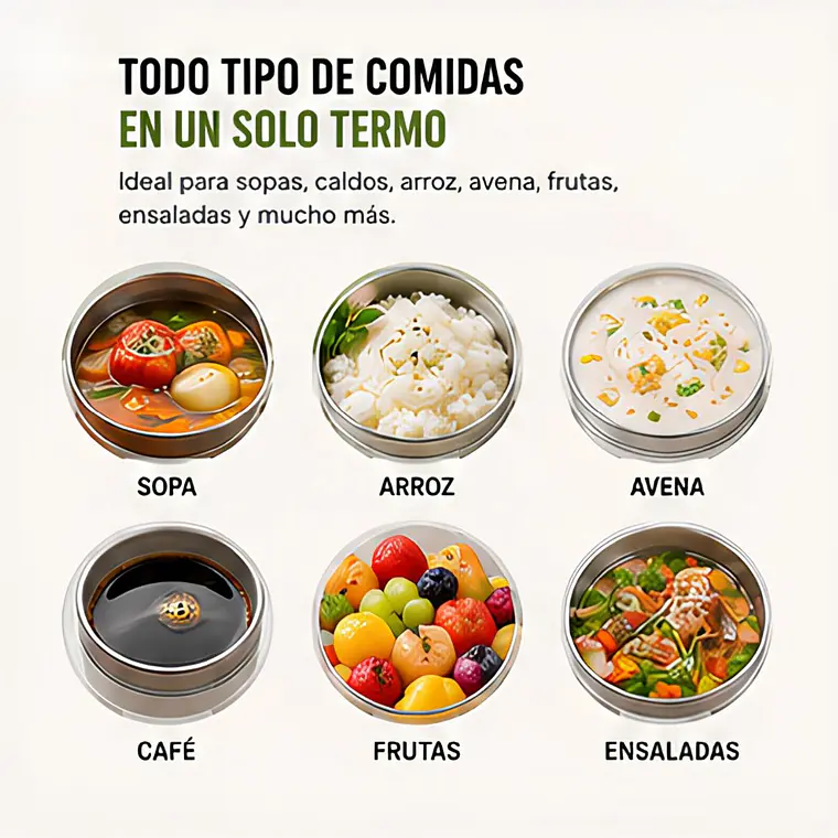 Termo Comida Acero Inoxidable 680 Ml Blanco 3