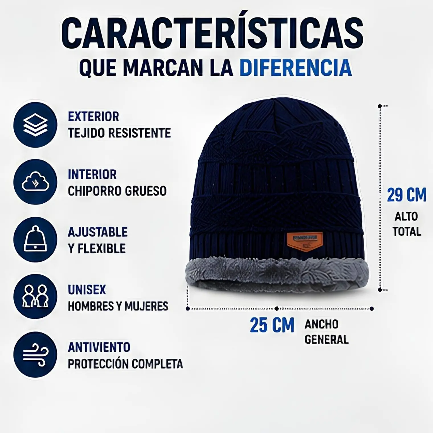 Gorro Térmico Negro Tejido con Interior de Chiporro 9
