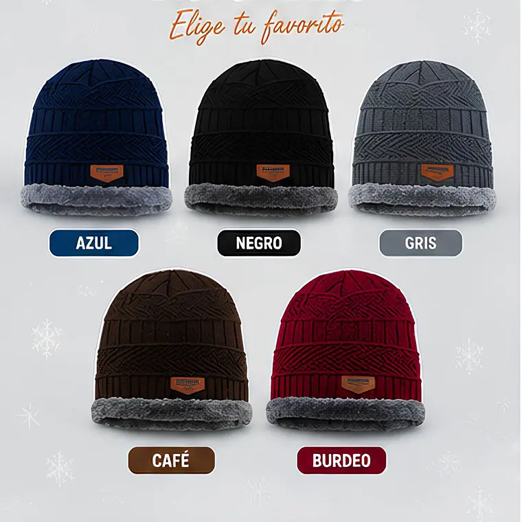 Gorro Térmico Negro Tejido con Interior de Chiporro 10