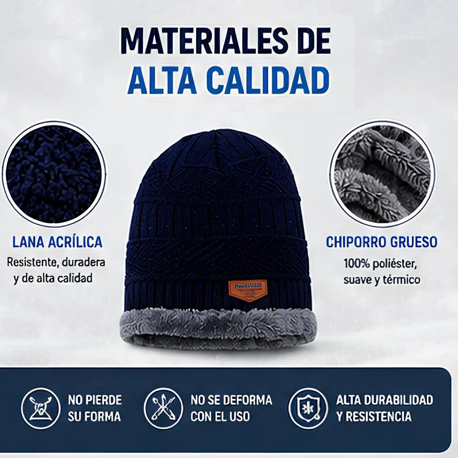 Gorro Térmico Gris Tejido con Interior de Chiporro 8