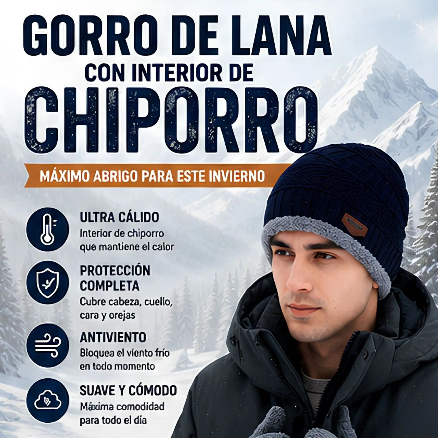 Gorro Térmico Gris Tejido con Interior de Chiporro 6