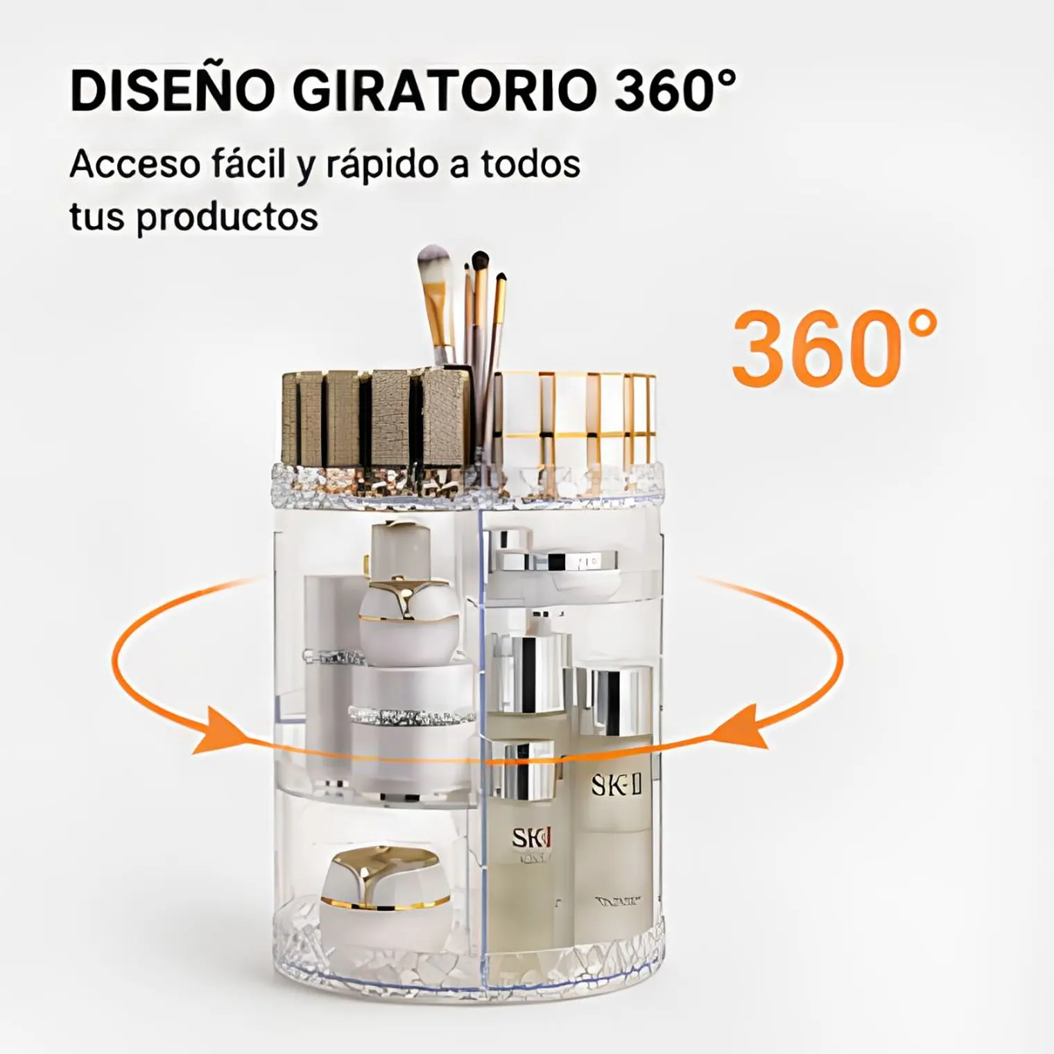 Exhibidor Organizador Giratorio 360° Cosméticos y Perfumes 6