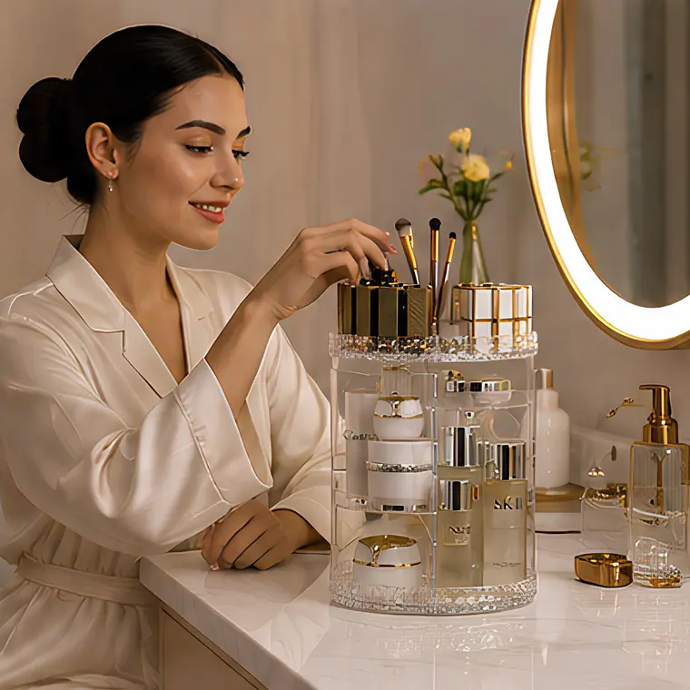Exhibidor Organizador Giratorio 360° Cosméticos y Perfumes 4