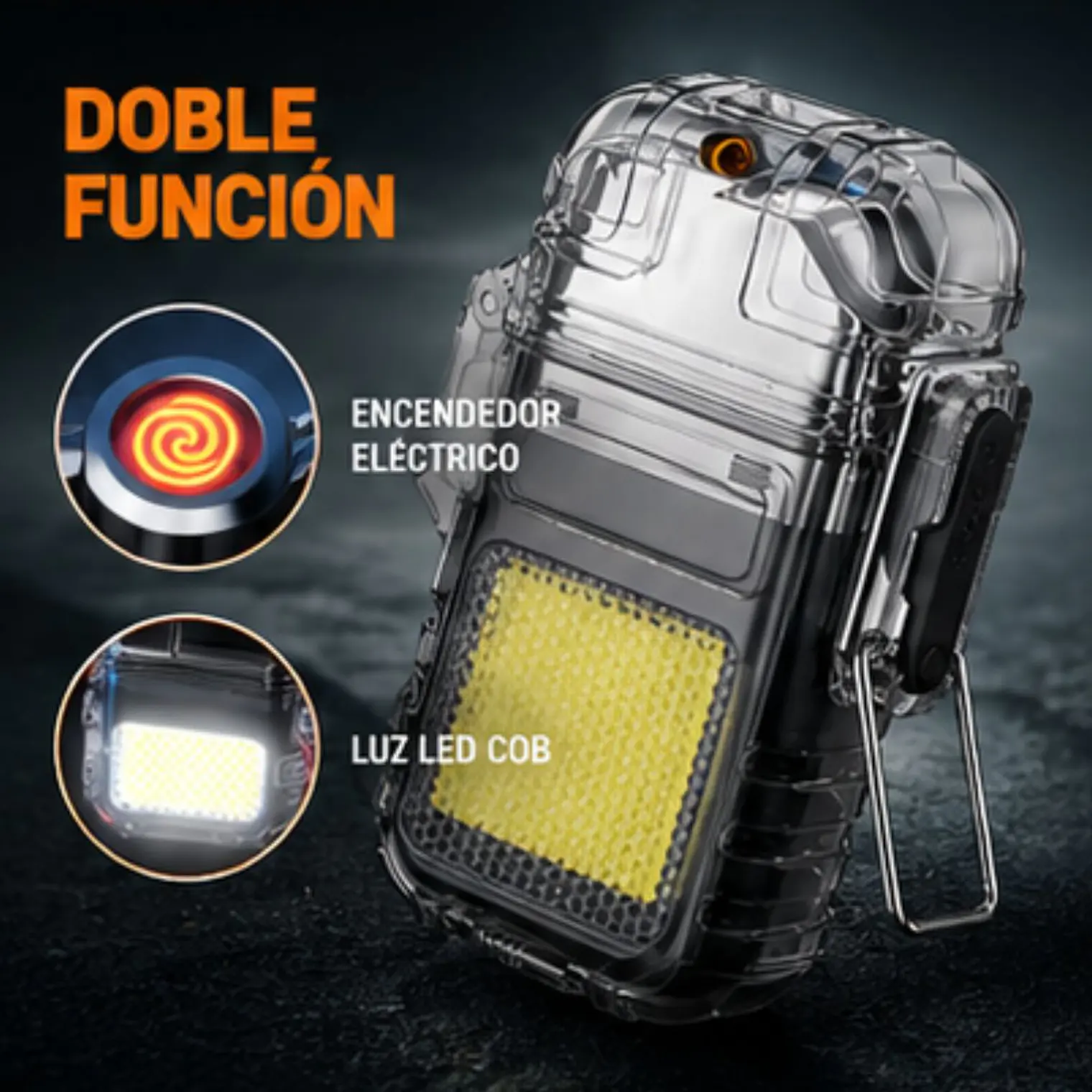 Encendedor Con Luz Led Recargable Tipo Llavero 5