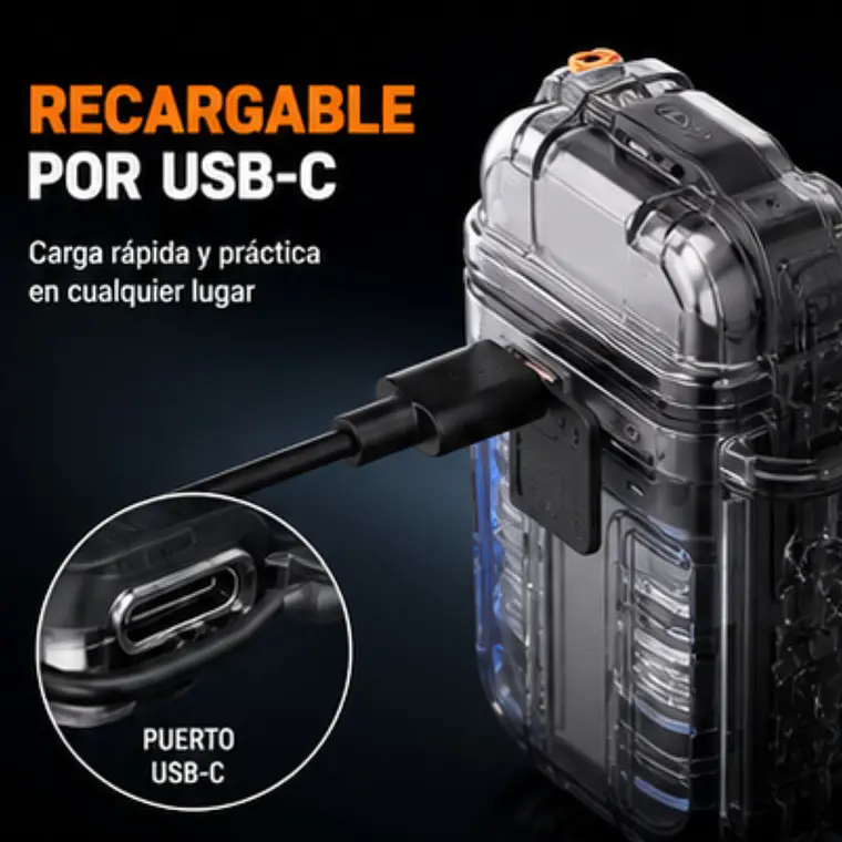 Encendedor Con Luz Led Recargable Tipo Llavero 6