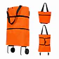 Carrito De Compras Plegable Con Ruedas Naranjo - Miniatura 1