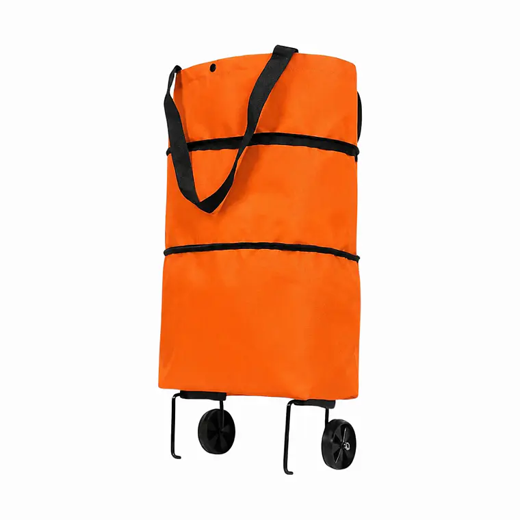 Carrito De Compras Plegable Con Ruedas Naranjo 7