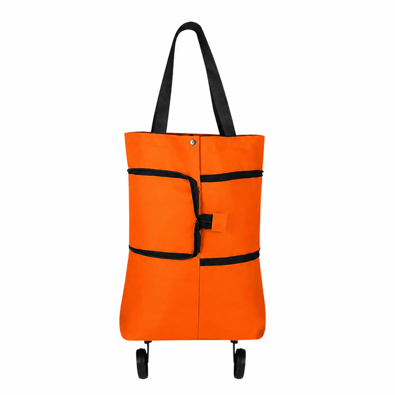 Carrito De Compras Plegable Con Ruedas Naranjo 8