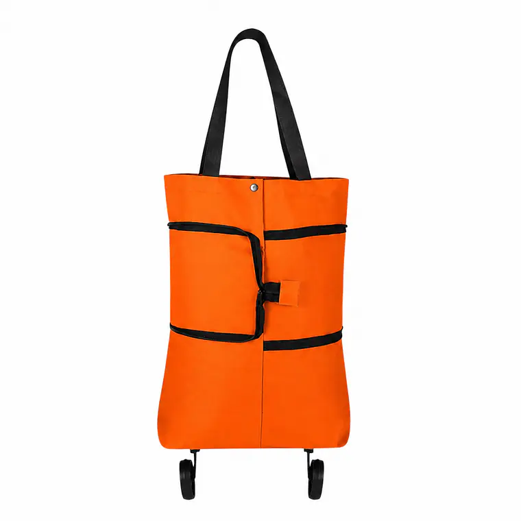 Carrito De Compras Plegable Con Ruedas Naranjo 8