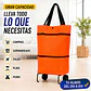 Carrito De Compras Plegable Con Ruedas Naranjo - Miniatura 4