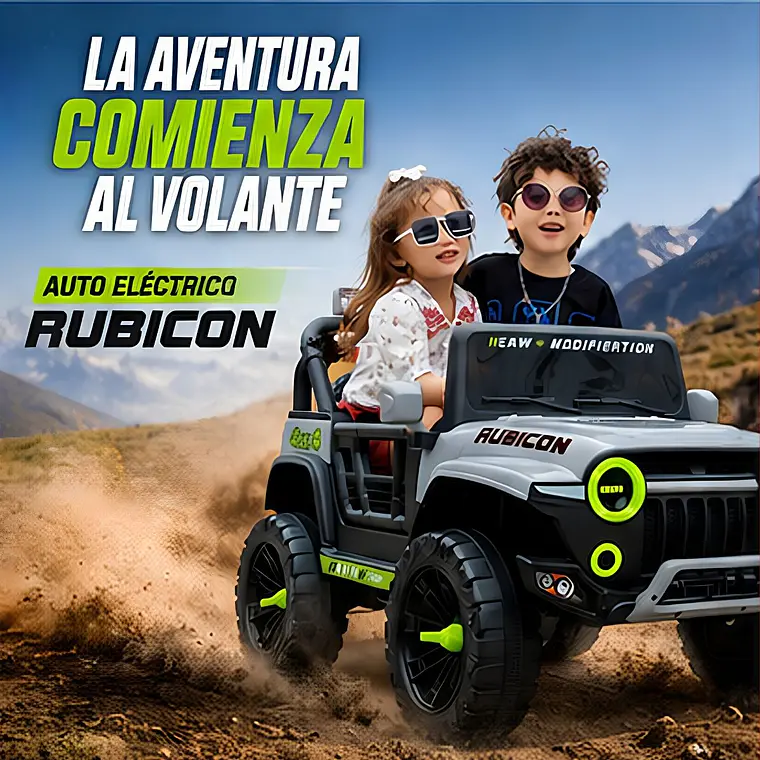 Auto Electrico Infantil A Baterias Rubicon Gris 6