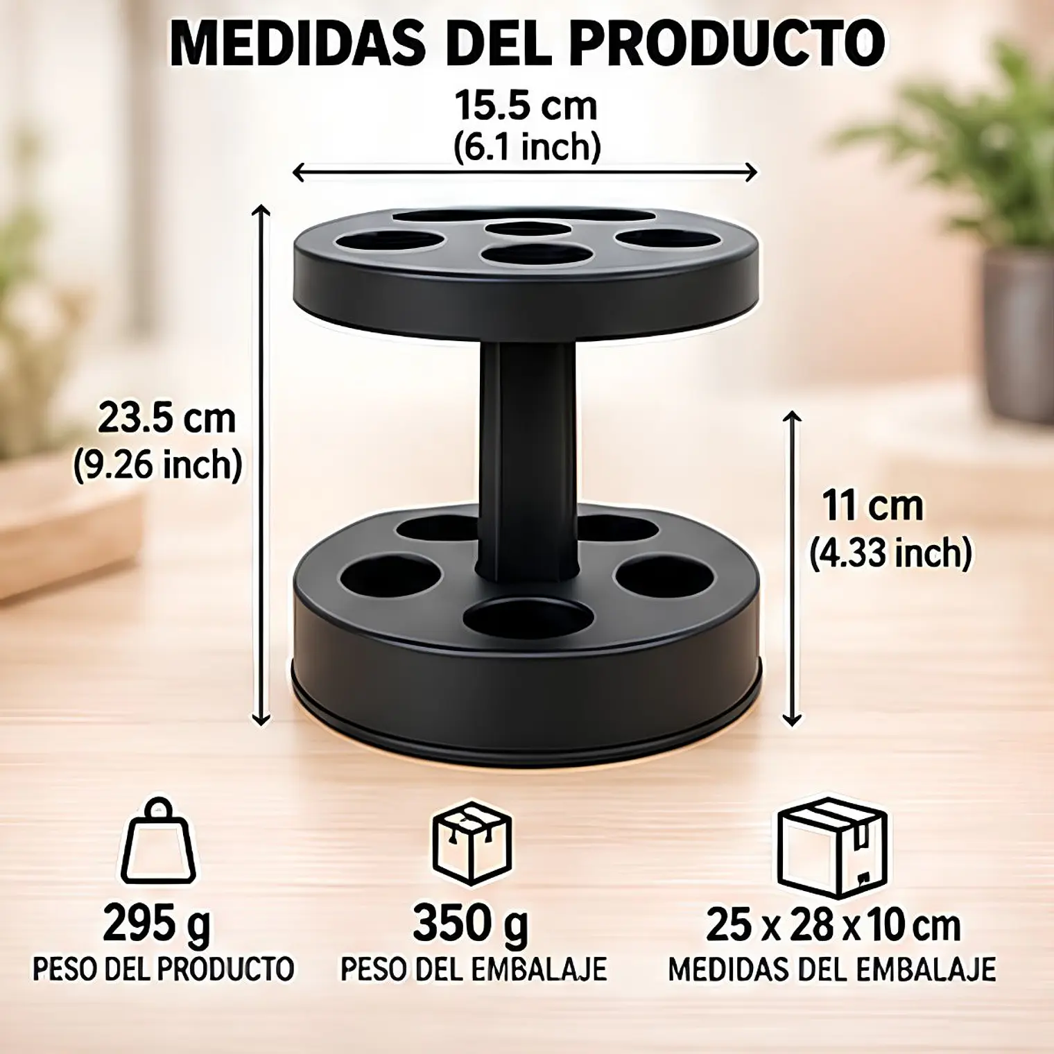 Set De Cabello 5 Piezas con Cepillos, Peine, Espejo y Base 6