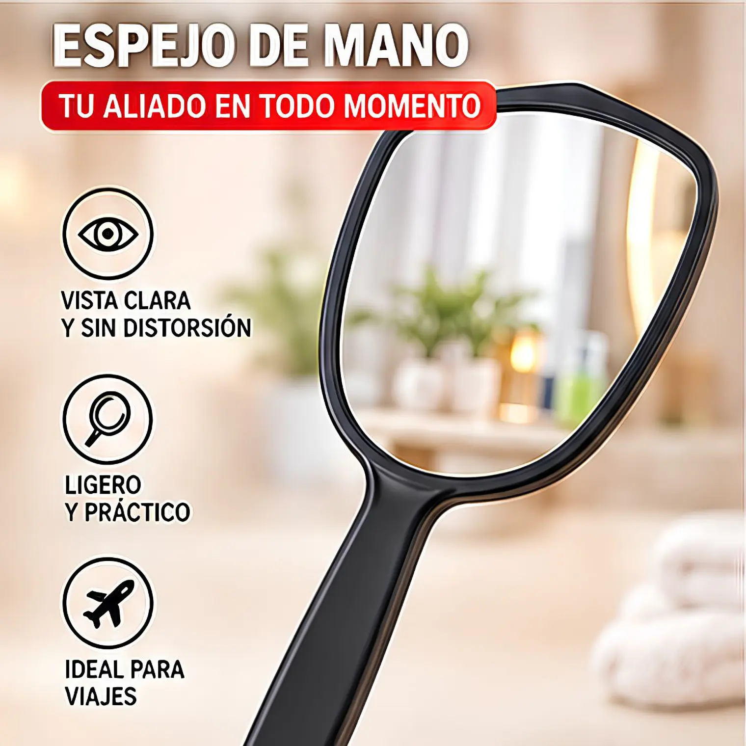 Set De Cabello 5 Piezas con Cepillos, Peine, Espejo y Base 4