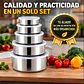 Juego de 5 Recipientes Acero Inoxidable Con Tapa Plástica - Miniatura 8