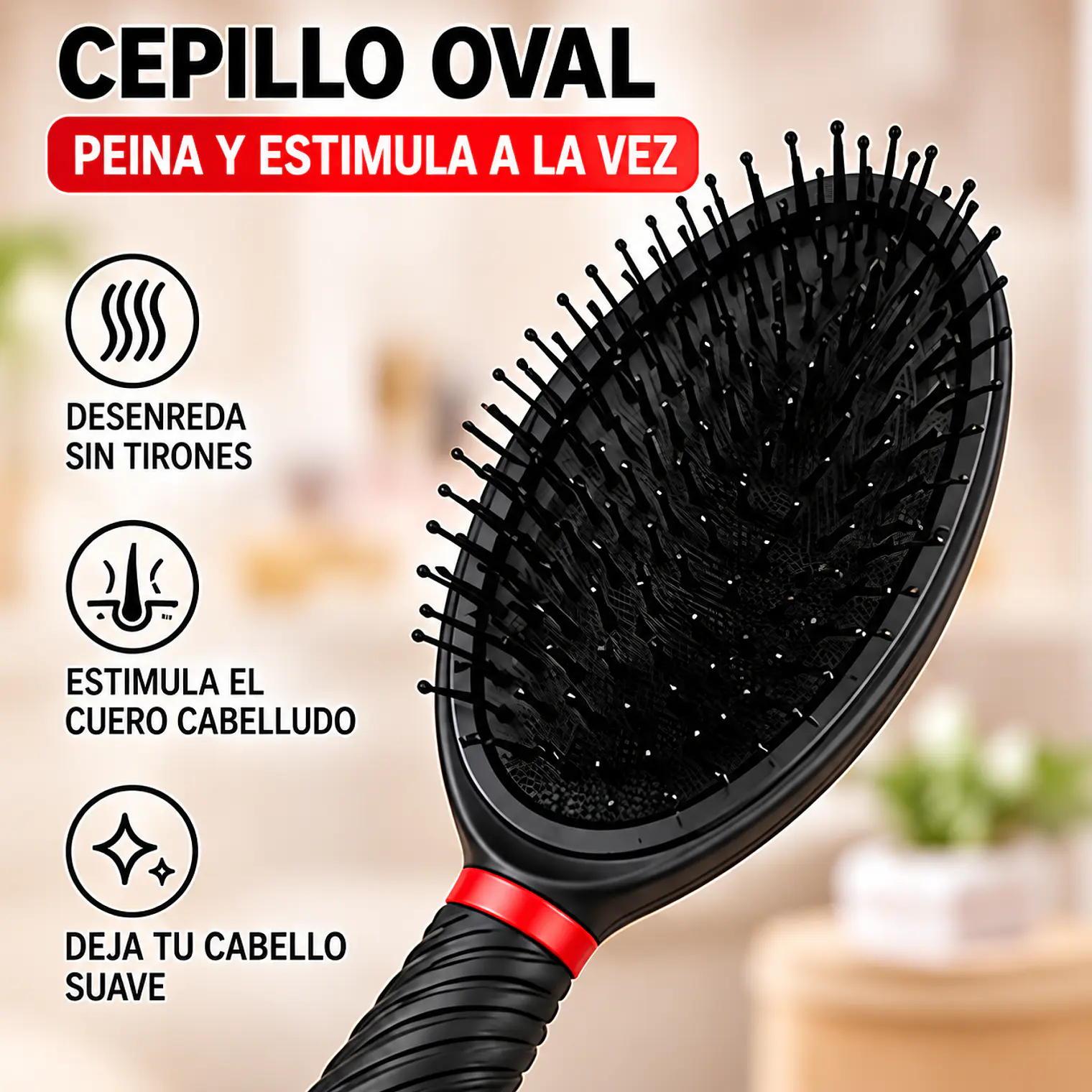 Set De Cabello 5 Piezas con Cepillos, Peine, Espejo y Base 2