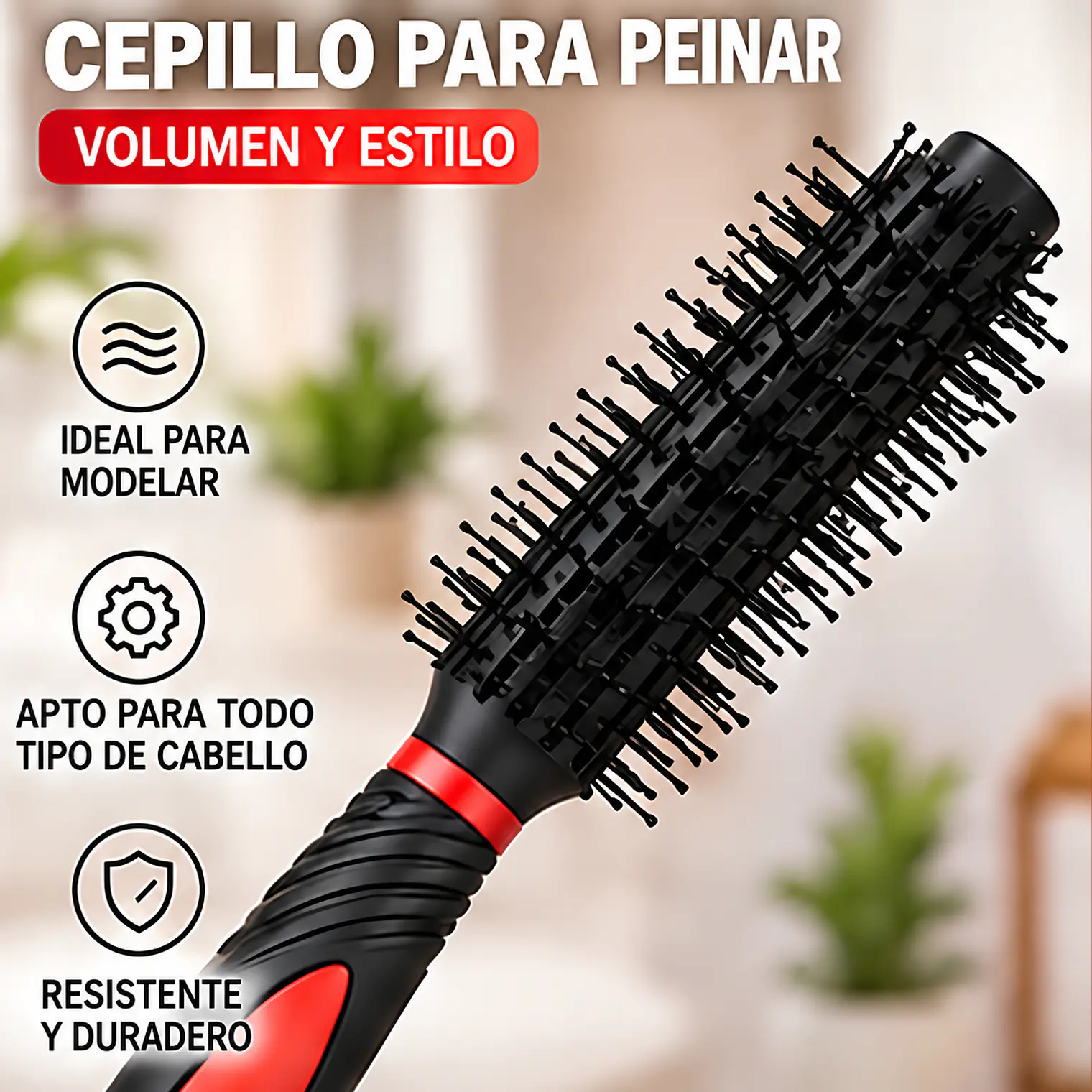 Set De Cabello 5 Piezas con Cepillos, Peine, Espejo y Base 3