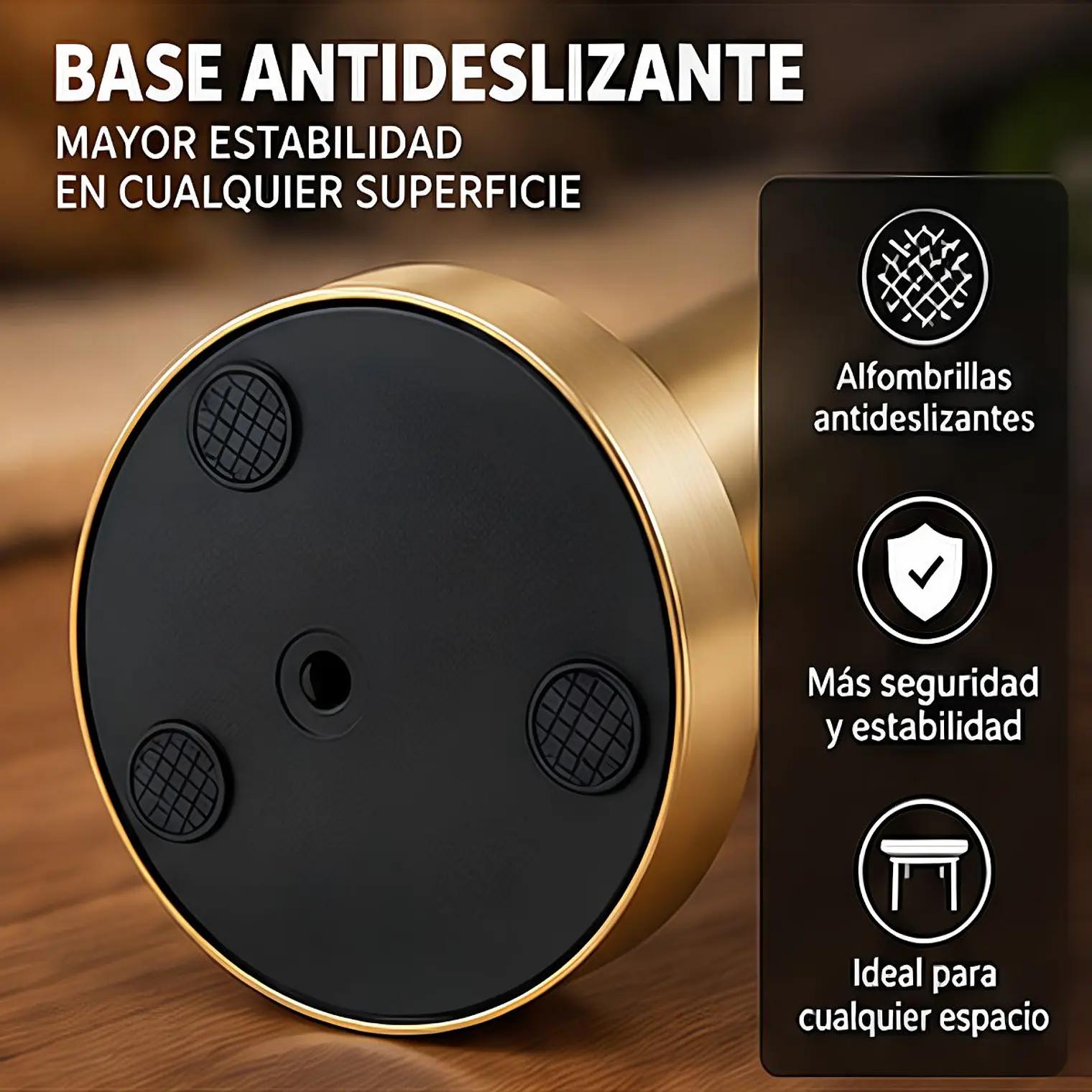 Lampara De Mesa Táctil USB Recargable Elegante Dorada 9