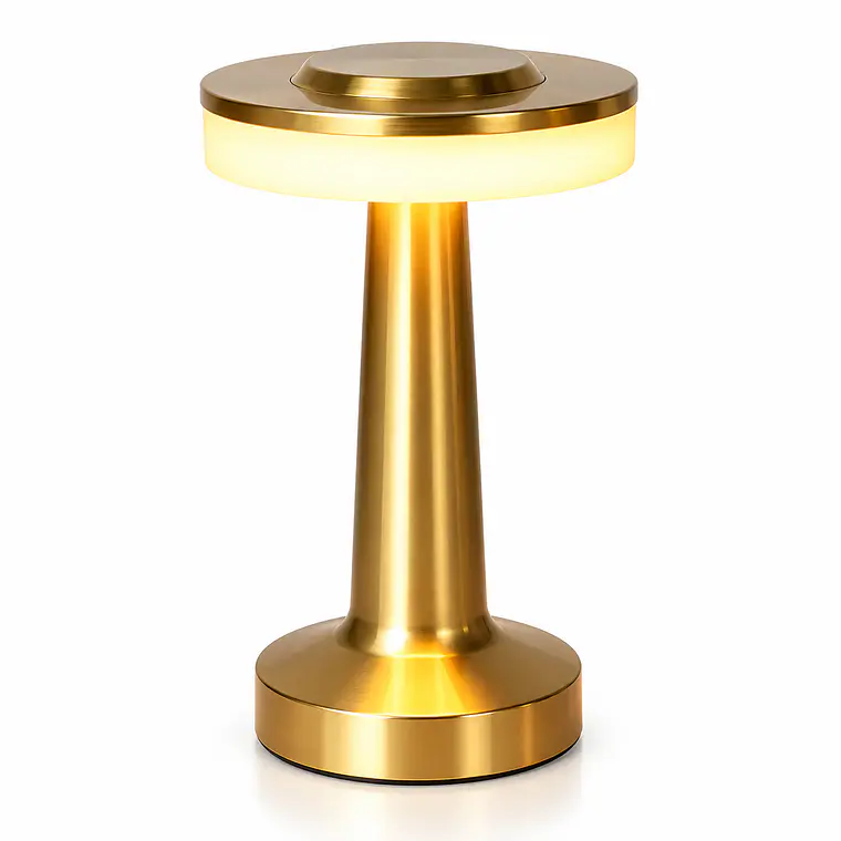 Lampara De Mesa Táctil USB Recargable Elegante Dorada 1