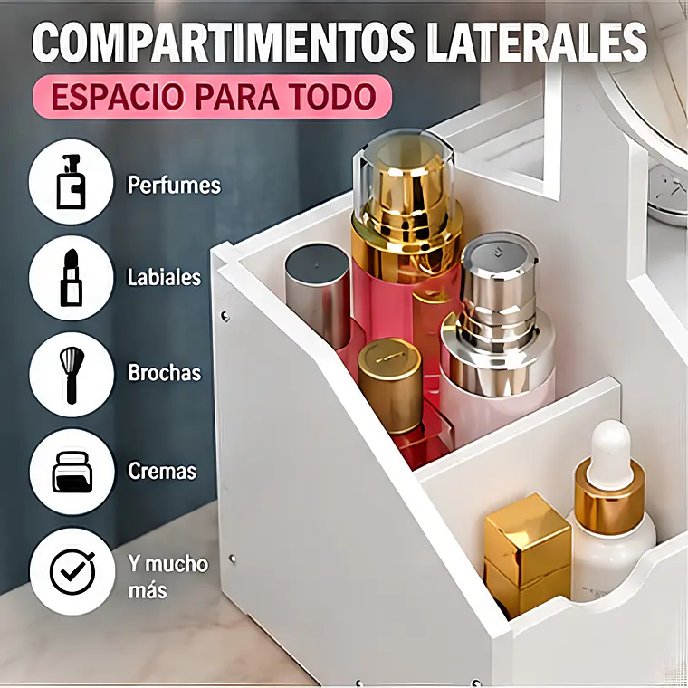 Organizador De Maquillajes Estilo Tocador Orejas De Gato 3