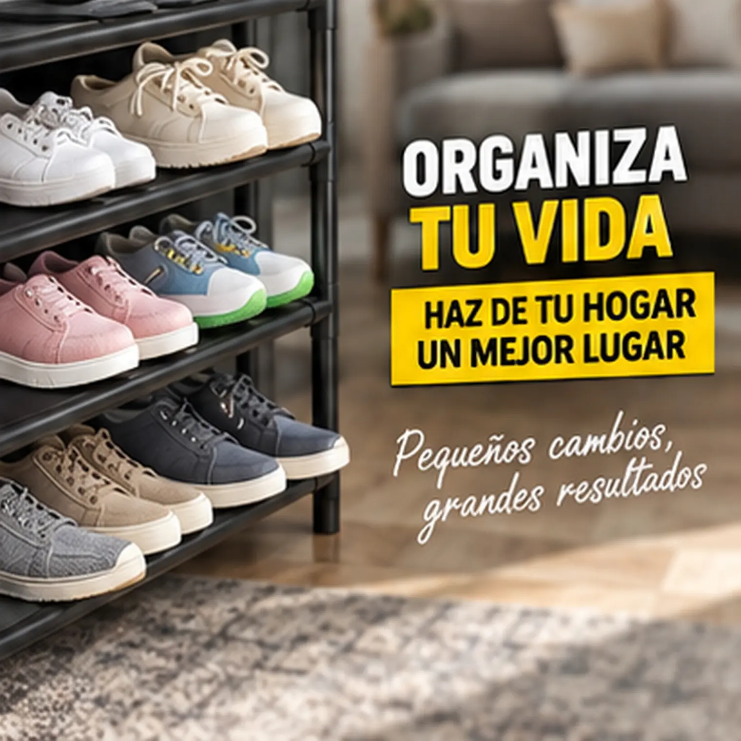 Zapatero Sneakers Organizador Con Perchero 4 Niveles Negro 5