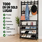 Zapatero Sneakers Organizador Con Perchero 4 Niveles Negro - Miniatura 6