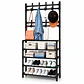 Zapatero Sneakers Organizador Con Perchero 4 Niveles Negro - Miniatura 1
