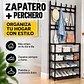 Zapatero Sneakers Organizador Con Perchero 4 Niveles Negro - Miniatura 8